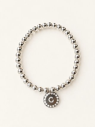 Pulsera bolitas plata personalizable