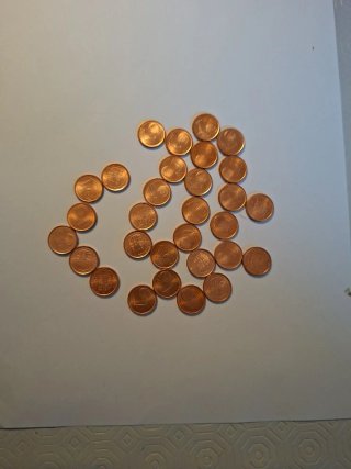 30 Monedas de 1 Céntimo España 2000