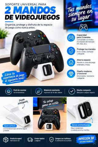 Supporto per 2 Controller di Videogiochi