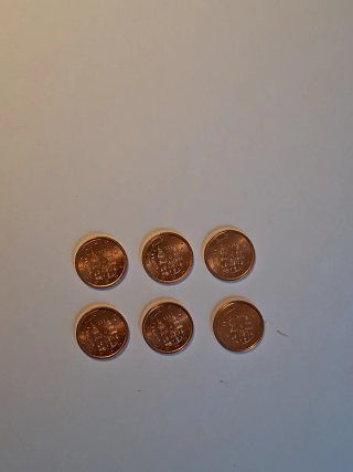 6 Monedas de 5 Céntimos España 1999