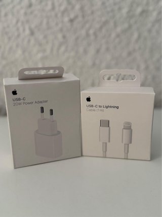 Adaptador 20W y Cable USB-C a Lightning Apple