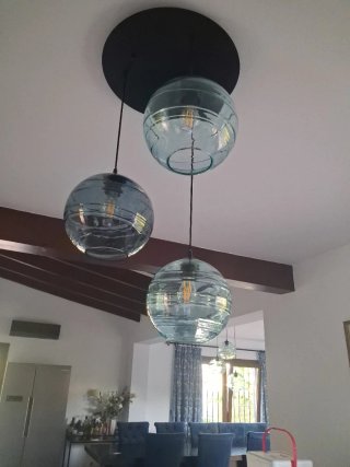 Set de 3 Lámparas Colgantes de Cristal
