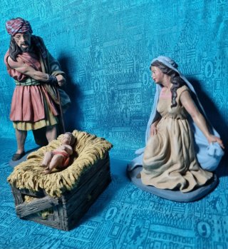 Figuras de Belén: San José, Virgen y Niño