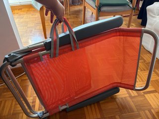 Silla de playa plegable naranja