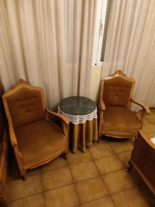 Conjunto 2 sillones y mesita auxiliar