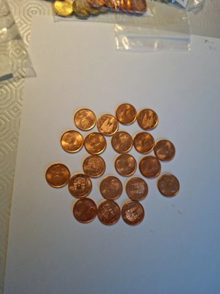 Lote de 20 monedas de 5 céntimos España 2000