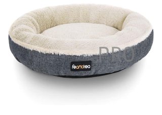 Divano per Cani, Letto per Gatti, Diametro 65 cm, Grigio Scuro PGW065G01