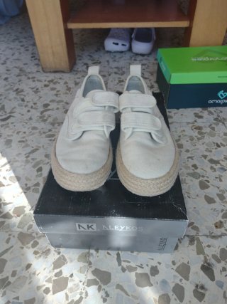Zapatos de esparto ALEYKOS beige/blanco,Talla 32