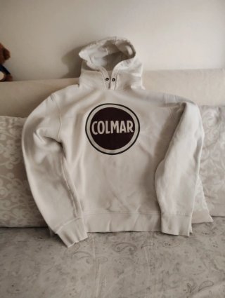 Felpa Colmar bianca logo grande XL