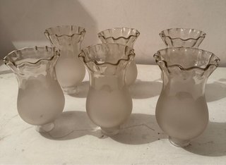 Set de 6 tulipas antiguas de cristal