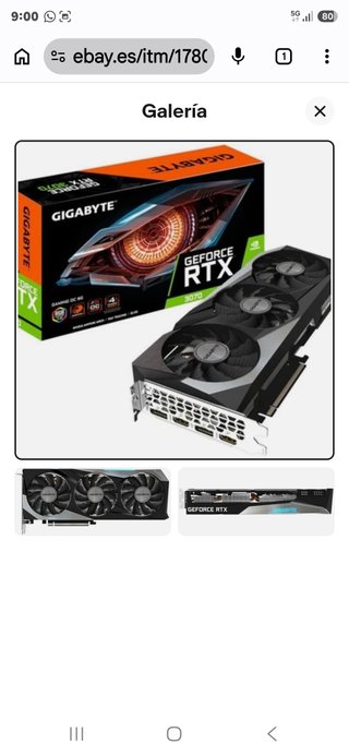 Gigabyte RTX 3070 OC Tarjeta Gráfica