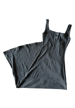Vestido largo gris de tirantes