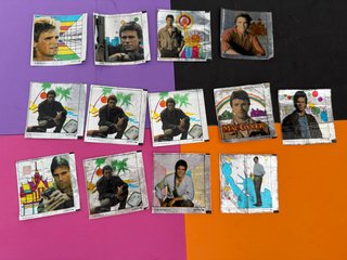 13 cromos plateados chicle MacGyver McGyver Dunkin