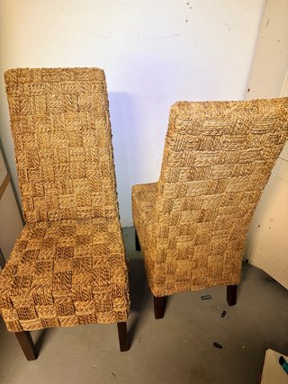 Juego de 2 Sillas de Mimbre robustas y Cada una 30