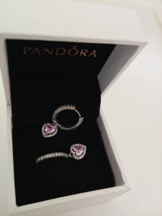 Pendientes Pandora Corazón Rosa