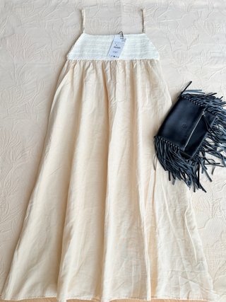 Vestido Zara Beige Claro Talla S