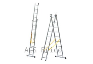 Escalera Aluminio 2X12 - 3,44+3,44 M - 66-66x25mm