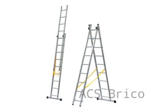 Escalera Aluminio 2X10 - 2,88+2,88 M - 58-58x25mm