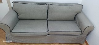 Sofá Cama Ikea Tela Beige Gris