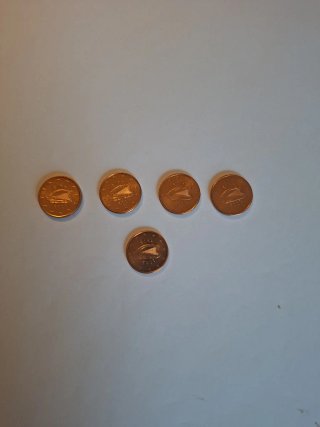 5 Monedas de 1 céntimo Irlanda 2002