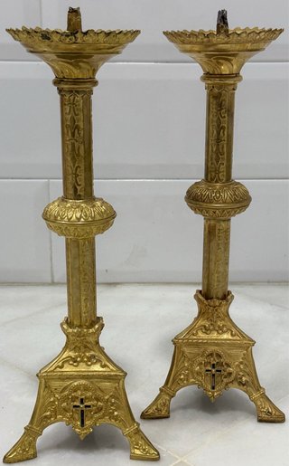 ANTIGUOS HACHEROS IGLESIA BRONCE NEOGÓTICOS