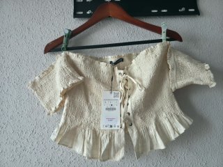 Top Palabra de Honor Zara Beige Talla L