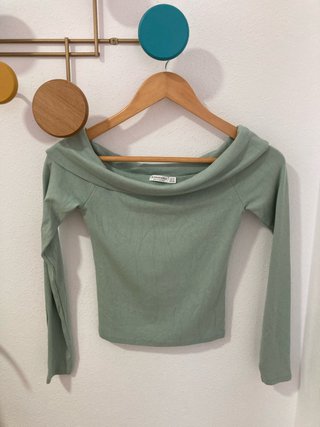 Jersey Stradivarius Cuello Barca Verde