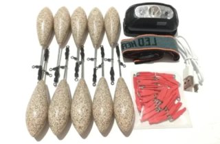 ✅ 8 Plomos Pesca surfcasting, grapas, linterna.