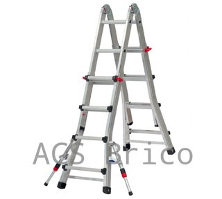 Escalera Telescópica Aluminio 4+4 Peldaños Teleflex