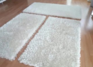 Set di 3 Tappeti Bianchi