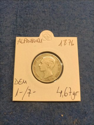 Moneda 1 Peseta Alfonso XII 1876