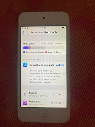 iPod Touch 16GB Gris y Blanco