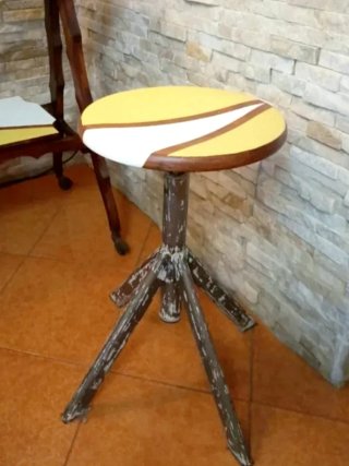 Sgabello vintage industriale anni '60-'70
