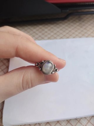 Anillo Plata 925 Piedra Luna Oval