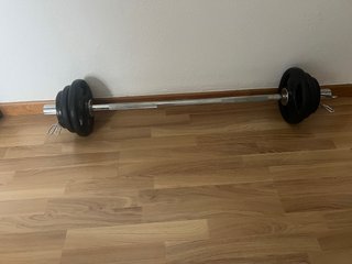 Barra Olímpica 120cm + Pesos 50mm