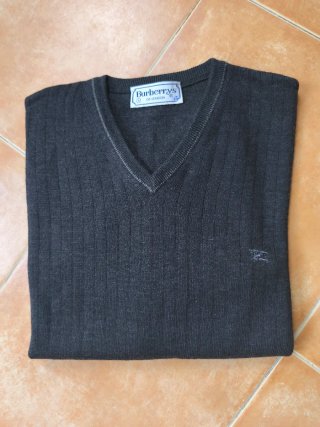 Jersey Burberry gris cuello pico talla M