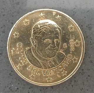 Moneda 50 cts Euro Vaticano 2012, circulada