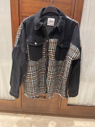 Sobrecamisa Zara cuadros y denim
