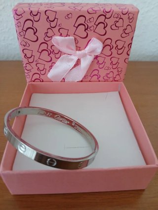 Pulsera Brazalete Love Cartier Plateada