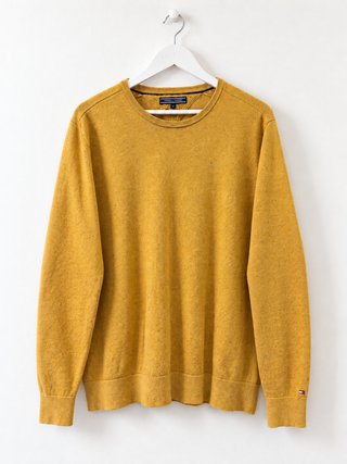 Jersey Tommy Hilfiger camel algodón y lana XL