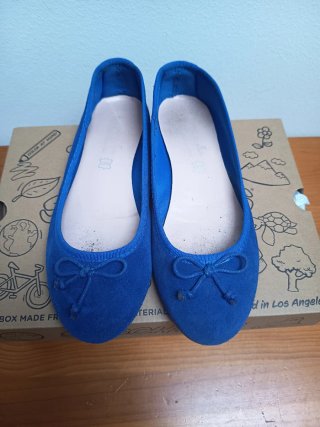 Bailarinas de Piel Azules Talla 36