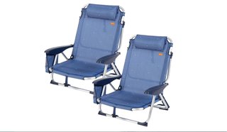 AKTIVE Pack 2 sedie da spiaggia pieghevoli basse