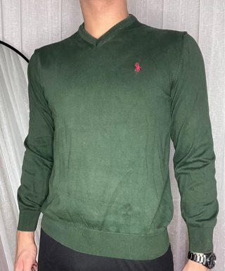Polo Ralph Lauren Jersey Verde Cuello Pico L