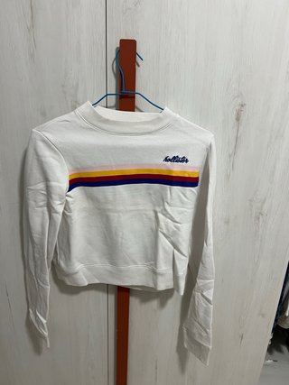 Sudadera Corta Blanca Hollister