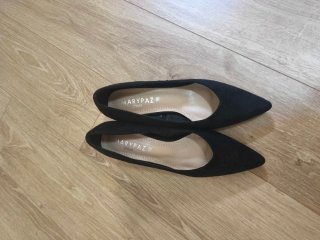 Zapatos Tacón Ancho Marypaz Negros Talla 38