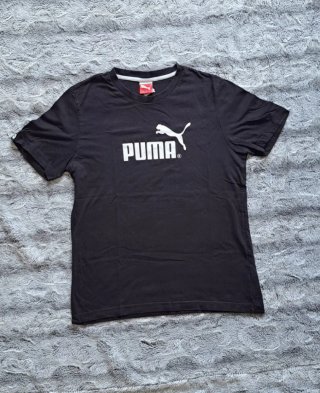 Camiseta Puma Negra Logo Blanco