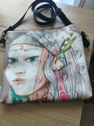 Bolso de hombro con estampado de chica