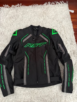 Chaqueta de Moto RST Negra y Verde