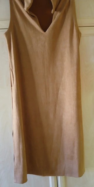 Vestido largo antelina beige XL