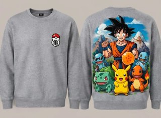 Sudadera Goku y los Pokémon, talla a elegir, NUEVA